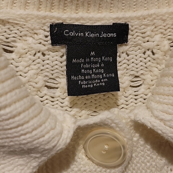 NWOT Calvin Klein Cable Knit Cardigan - Size M - Picture 3 of 4